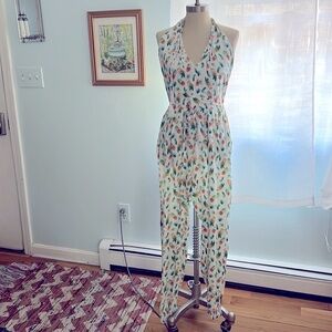 Olivaceous Pineapple Halter Jumpsuit NWT size Medium